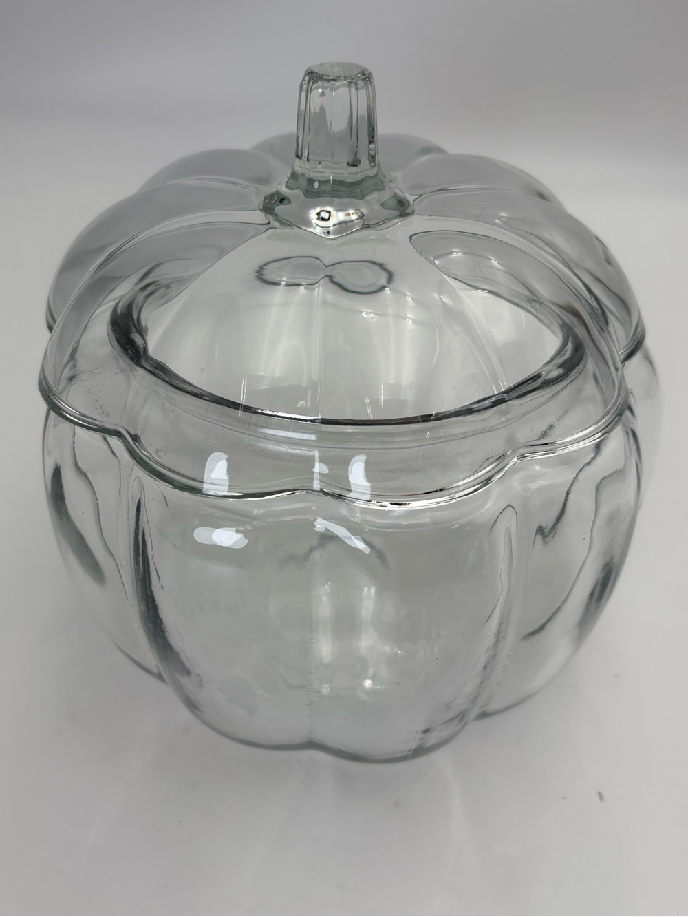 Anchor Hocking Clear Glass Pumpkin Candy Jar with Lid - Picture 2 of 9